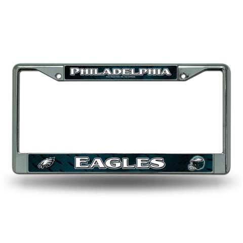 Philadelphia Eagles License Plate Frame Chrome Printed Insert-0