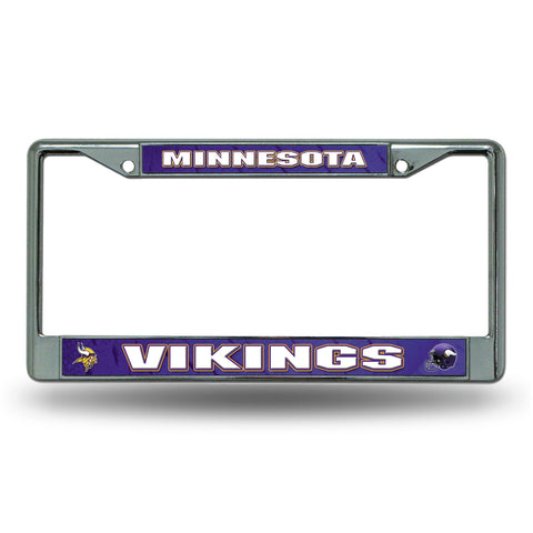 Minnesota Vikings License Plate Frame Chrome Printed Insert-0