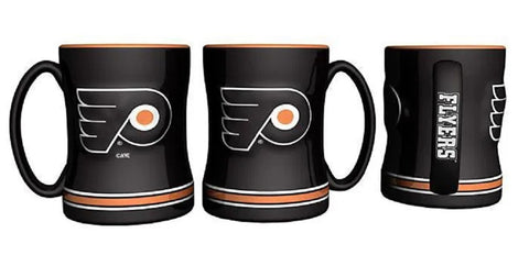 Philadelphia Flyers Coffee Mug 14oz Sculpted Relief Team Color-0