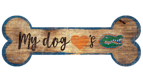 Florida Gators Sign Wood 6x12 Dog Bone Shape - Team Fan Cave