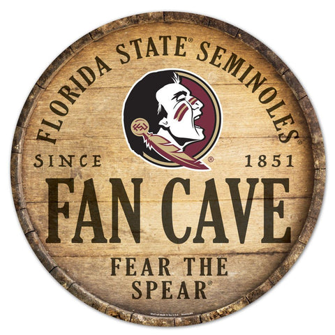 Florida State Seminoles Sign Wood 14 Inch Round Barrel Top Design-0