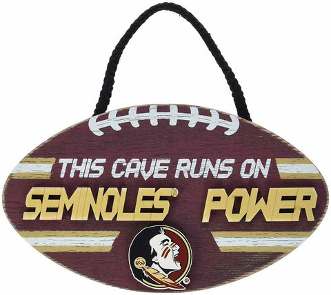 Florida State Seminoles Sign Wood Football Power Design - Team Fan Cave