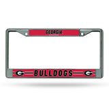 Georgia Bulldogs License Plate Frame Chrome Printed Insert