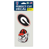 Georgia Bulldogs Set of 2 Die Cut Decals - Team Fan Cave