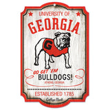 Georgia Bulldogs Sign 11x17 Wood College Vault Style-0