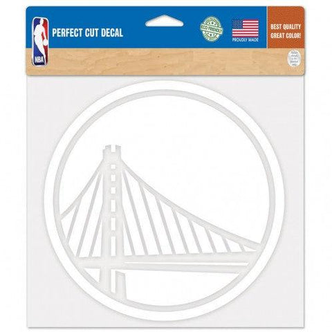 Golden State Warriors Decal 8x8 Die Cut White - Team Fan Cave