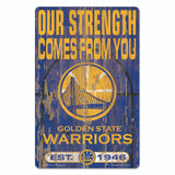 Golden State Warriors Sign 11x17 Wood Slogan Design-0