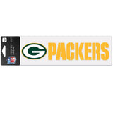 Green Bay Packers Decal 3x10 Perfect Cut Wordmark Color-0