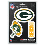 Green Bay Packers Decal Die Cut Team 3 Pack - Team Fan Cave