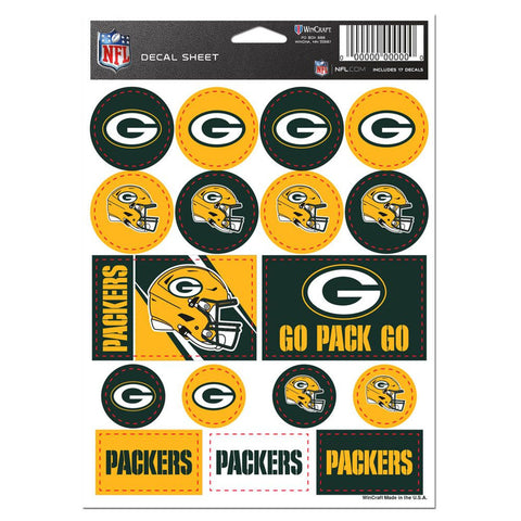 Green Bay Packers Decal Sheet 5x7 Vinyl-0