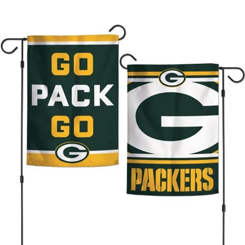 Green Bay Packers Flag 12x18 Garden Style 2 Sided Slogan Design - Special Order-0