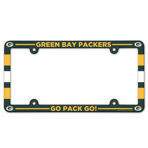 Green Bay Packers License Plate Frame Plastic Full Color Style