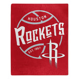 Houston Rockets Blanket 50x60 Raschel Blacktop Design - Team Fan Cave