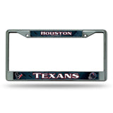 Houston Texans License Plate Frame Chrome Printed Insert