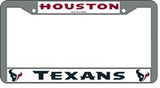 Houston Texans License Plate Frame Chrome - Team Fan Cave