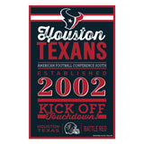 Houston Texans Sign 11x17 Wood Established Design-0