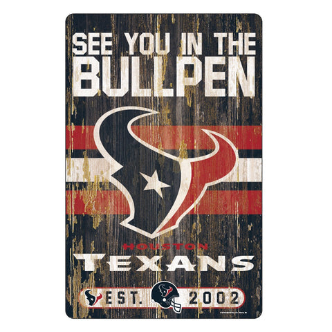 Houston Texans Sign 11x17 Wood Slogan Design-0