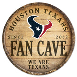 Houston Texans Sign Wood 14 Inch Round Barrel Top Design-0