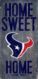 Houston Texans Wood Sign - Home Sweet Home 6"x12" - Team Fan Cave