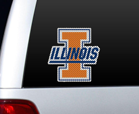 Illinois Fighting Illini Die-Cut Window Film - Large - Team Fan Cave