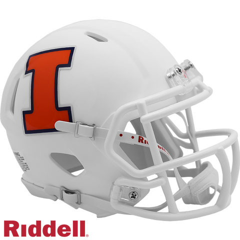 Illinois Fighting Illini Helmet Riddell Replica Mini Speed Style White-0