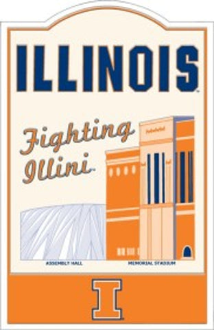 Illinois Fighting Illini Sign Metal Nostalgic CO-0