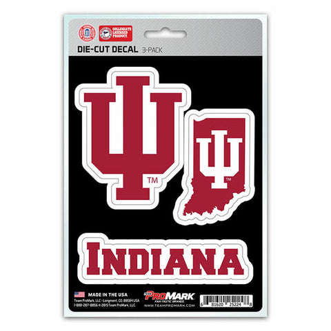 Indiana Hoosiers Decal Die Cut Team 3 Pack