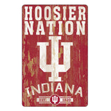 Indiana Hoosiers Sign 11x17 Wood Slogan Design-0