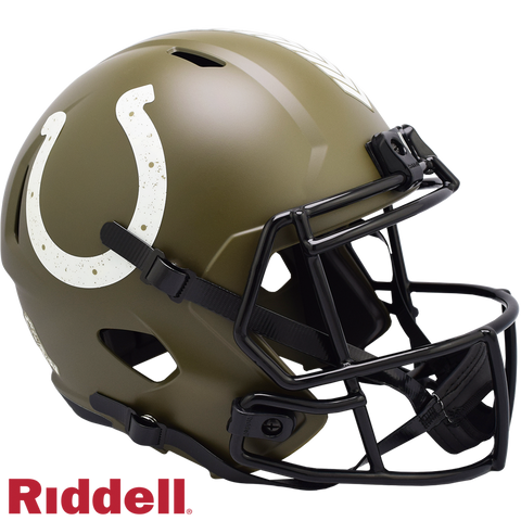 Indianapolis Colts Helmet Riddell Replica Full Size Speed Style Salute To Service-0