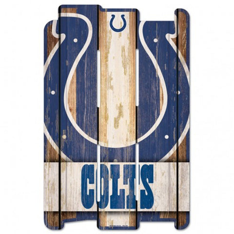 Indianapolis Colts Sign 11x17 Wood Fence Style-0