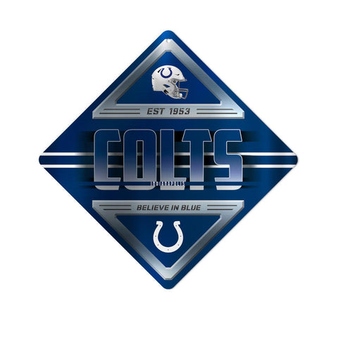 Indianapolis Colts Sign Metal Diamond Shape