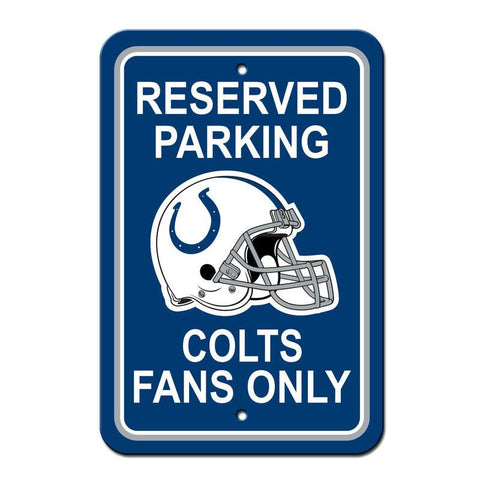 Indianapolis Colts Sign - Plastic - Reserved Parking - 12 in x 18 in - Special Order - Team Fan Cave