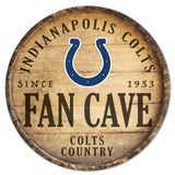 Indianapolis Colts Sign Wood 14 Inch Round Barrel Top Design-0