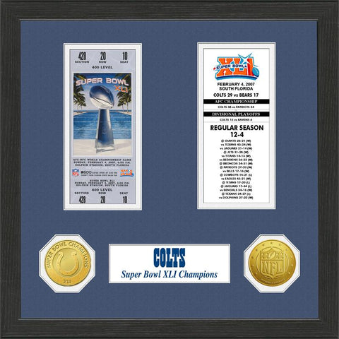 Indianapolis Colts Super Bowl Ticket Collection Plaque - Team Fan Cave