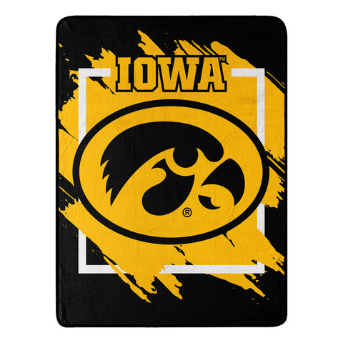 Iowa Hawkeyes Blanket 46x60 Micro Raschel Dimensional Design Rolled-0