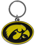 Iowa Hawkeyes Chrome Logo Cut Keychain