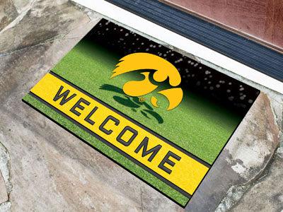 Iowa Hawkeyes Door Mat 18x30 Welcome Crumb Rubber - Team Fan Cave