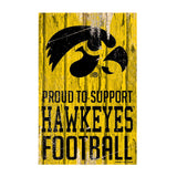 Iowa Hawkeyes Sign 11x17 Wood Proud to Support Design-0