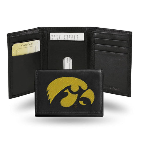 Iowa Hawkeyes Wallet Trifold Leather Embroidered - Team Fan Cave