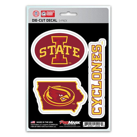 Iowa State Cyclones Decal Die Cut Team 3 Pack - Team Fan Cave