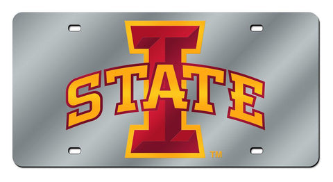 Iowa State Cyclones License Plate Laser Cut Silver - Special Order - Team Fan Cave