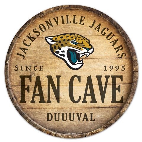 Jacksonville Jaguars Sign Wood 14 Inch Round Barrel Top Design-0