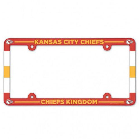 Kansas City Chiefs License Plate Frame Plastic Full Color Style - Team Fan Cave