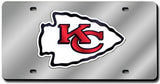 Kansas City Chiefs License Plate Laser Cut Silver - Team Fan Cave