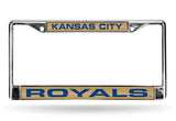 Kansas City Royals License Plate Frame Laser Cut Chrome Tan - Special Order - Team Fan Cave