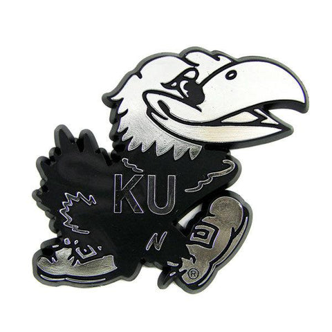 Kansas Jayhawks Auto Emblem - Silver