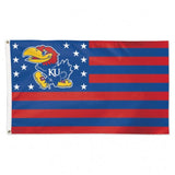 Kansas Jayhawks Flag 3x5 Deluxe Style Stars and Stripes Design-0