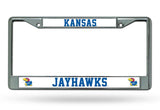 Kansas Jayhawks License Plate Frame Chrome w/Color Logo