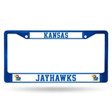 Kansas Jayhawks License Plate Frame Metal Blue - Team Fan Cave