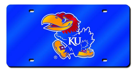 Kansas Jayhawks License Plate Laser Cut Navy - Special Order - Team Fan Cave